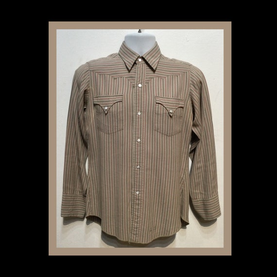 Vintage s Pinstripe H BAR C Western Shirt   Etsy Israel