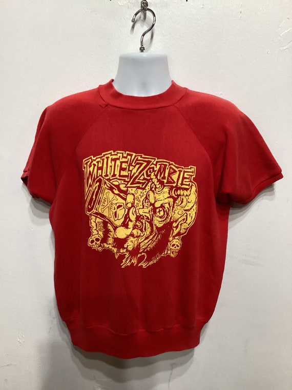 Printed vintage red short sleeve sweatshirt -"Whi… - image 6
