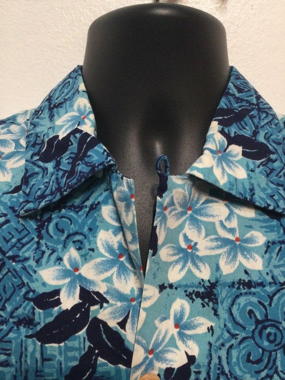 Vintage 1950s cotton Hawaiian shirt. Size large - image 7