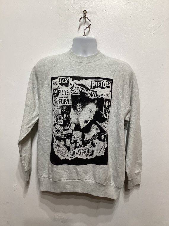 Vintage Printed Punk Rock Sweatshirt- 