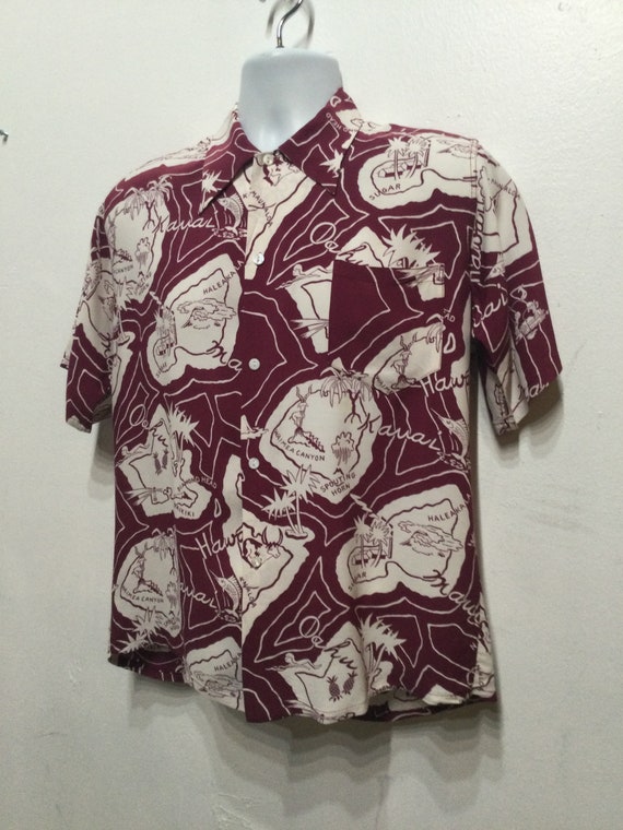 Vintage 1940s rayon Hawaiian shirt. Size medium - image 7