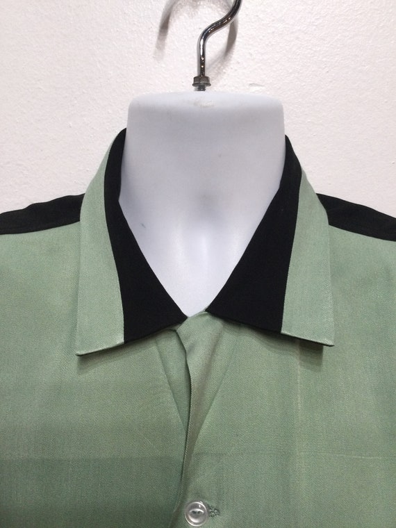 Vintage reproduction 1950s two tone gabardine shi… - image 5