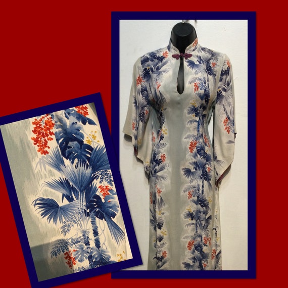 Vintage 1940s/50s Hawaiian rayon Paka Muu dress