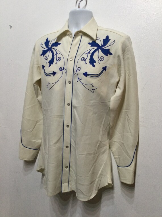 WS026 Vintage Two Tone H-BAR-C Western Shirt. - Etsy