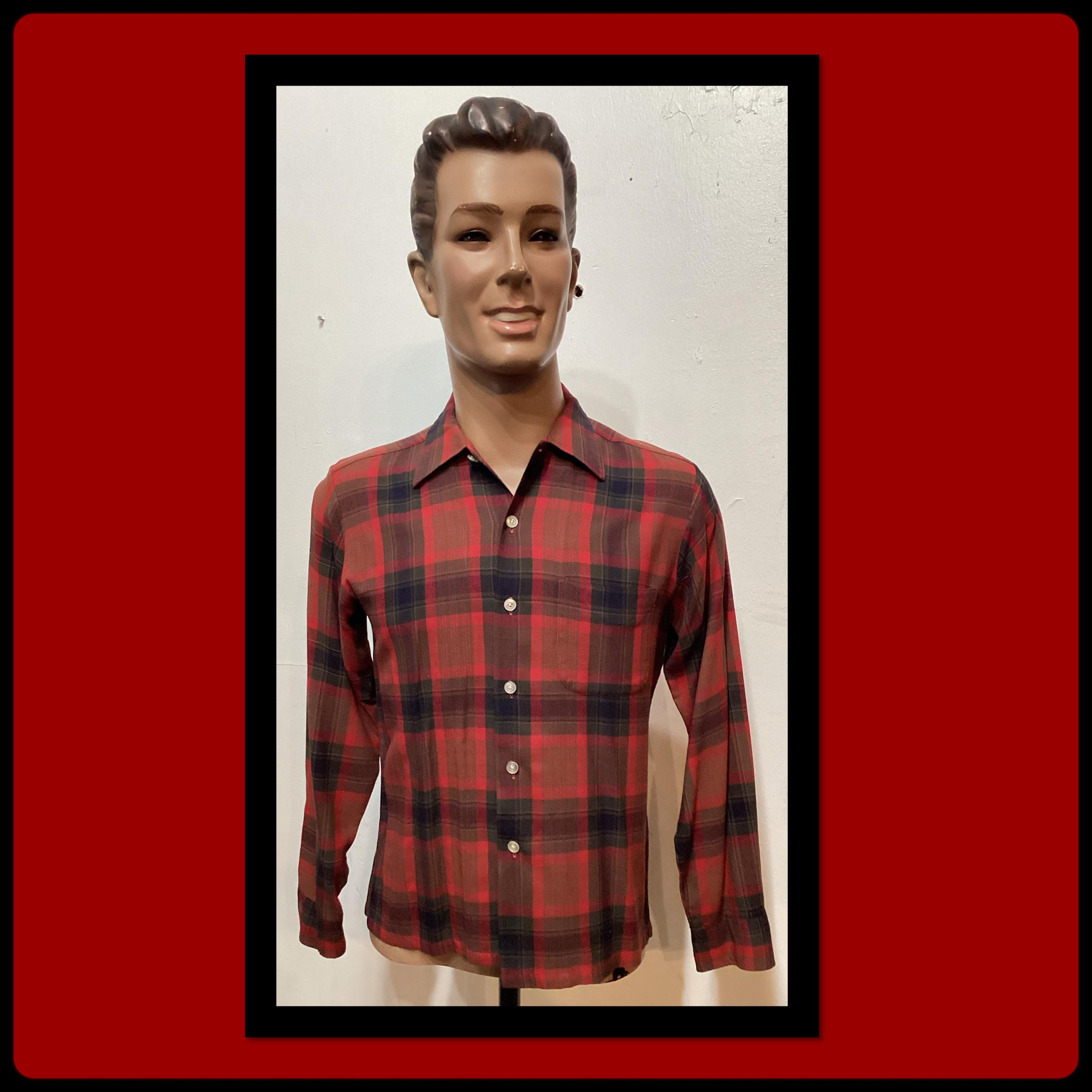 Vintage Rayon Shadow Plaid Shirt - Etsy Vintage Rayon Shadow Plaid Shirt - Etsy