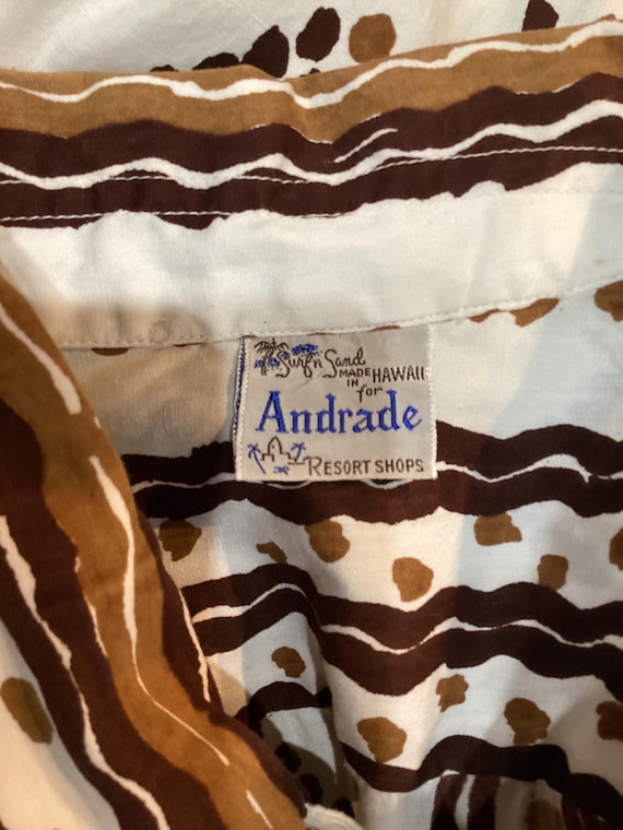 HS356  Vintage 1950's printed two tone cabana set… - image 7