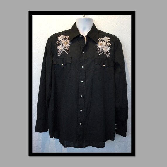 Vintage mens embroidered western shirt