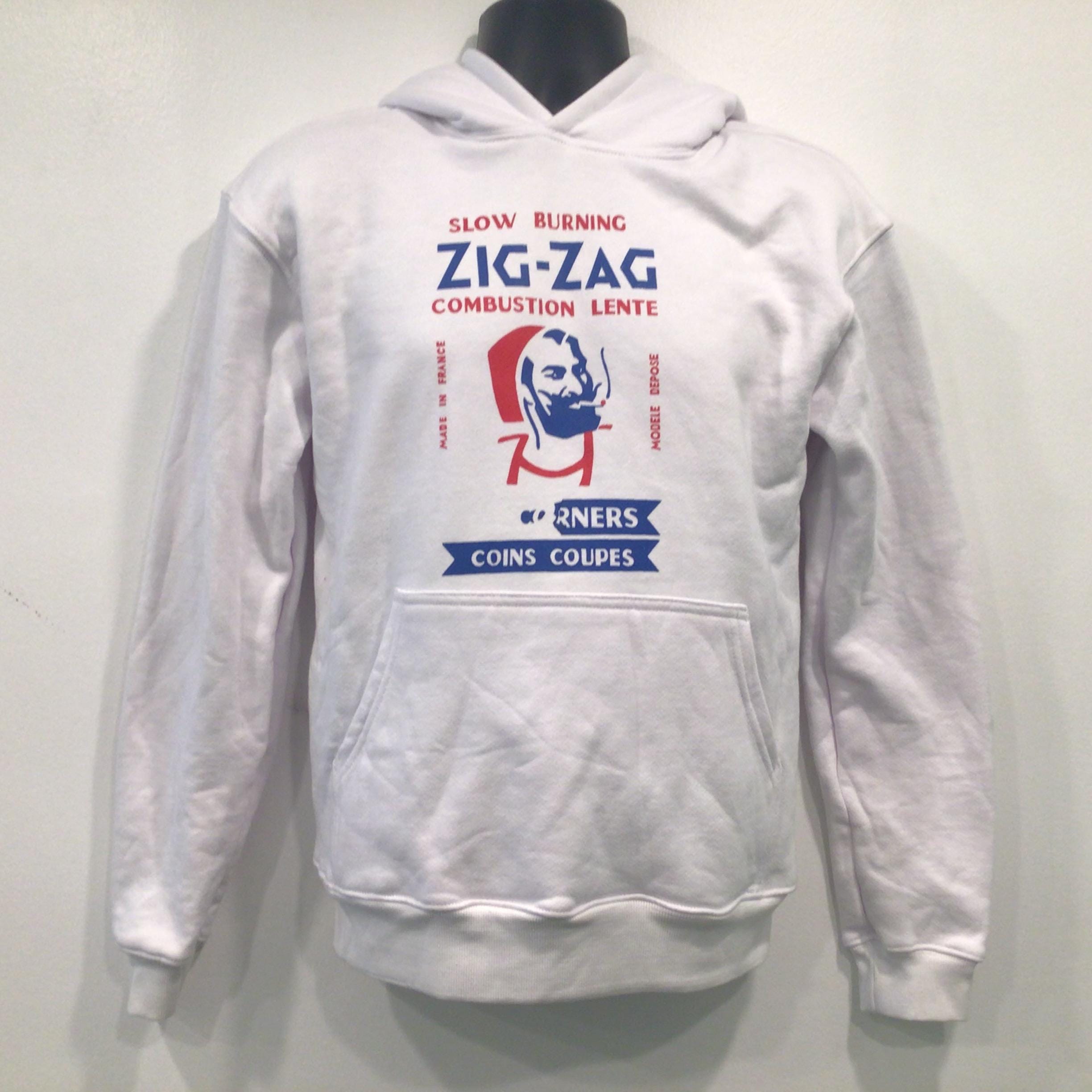ZIG-ZAG FRENCH ORANGE HOODIE - VINTAGE BLACK