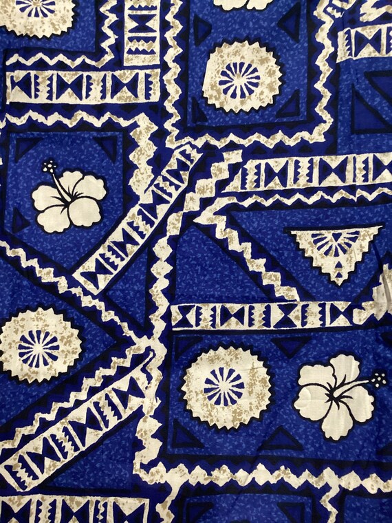 Vintage 1960s/70s bark cloth cotton "unworn" tiki… - image 4