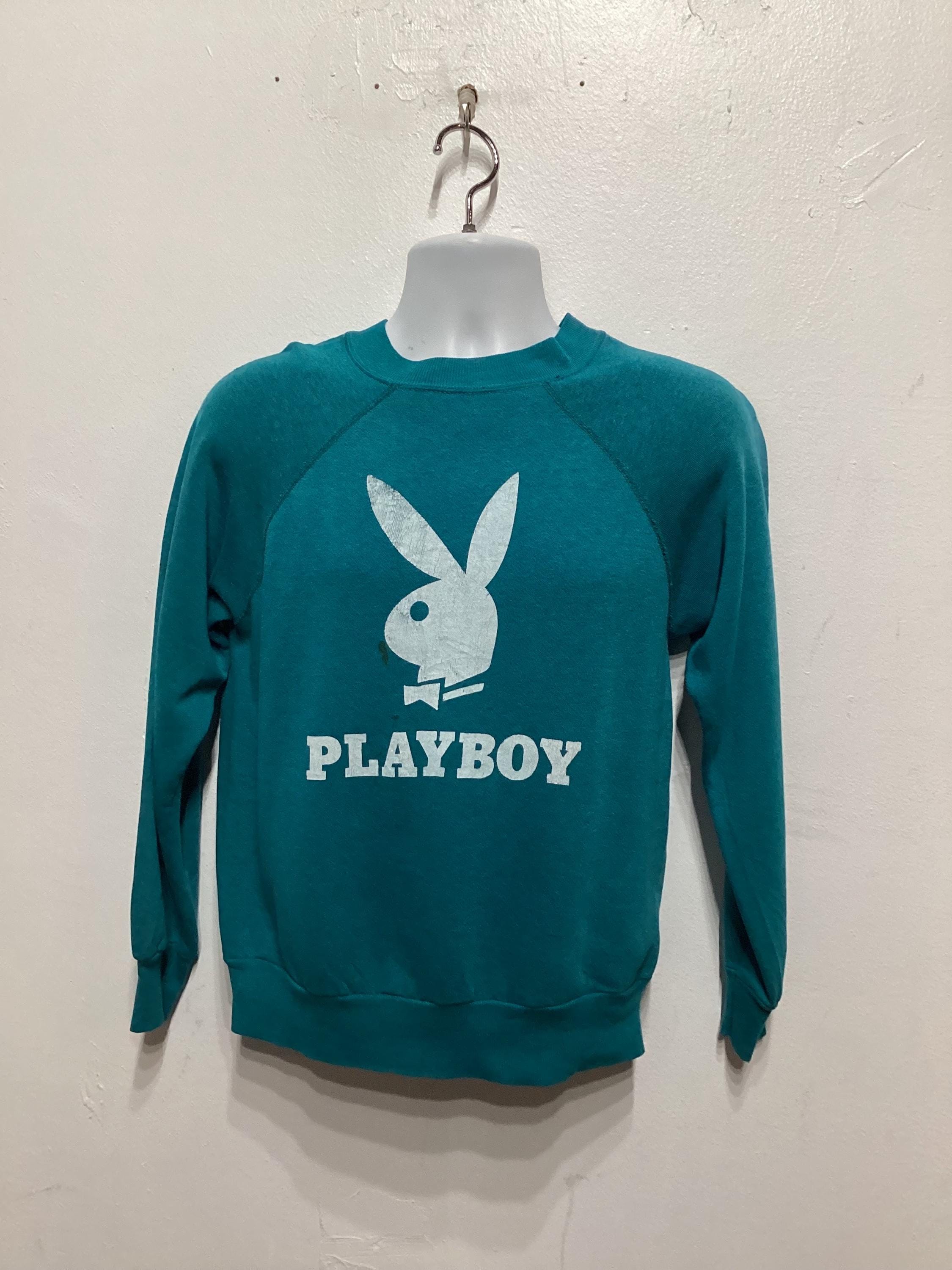 Vintage Printed Novelty Blue Sweatshirt 
