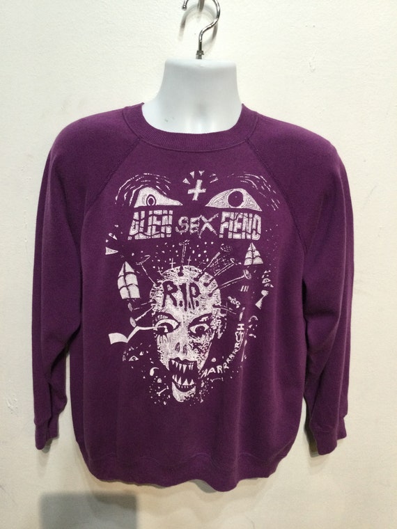 Vintage printed gothic rock sweatshirt "Alien Sex… - image 4