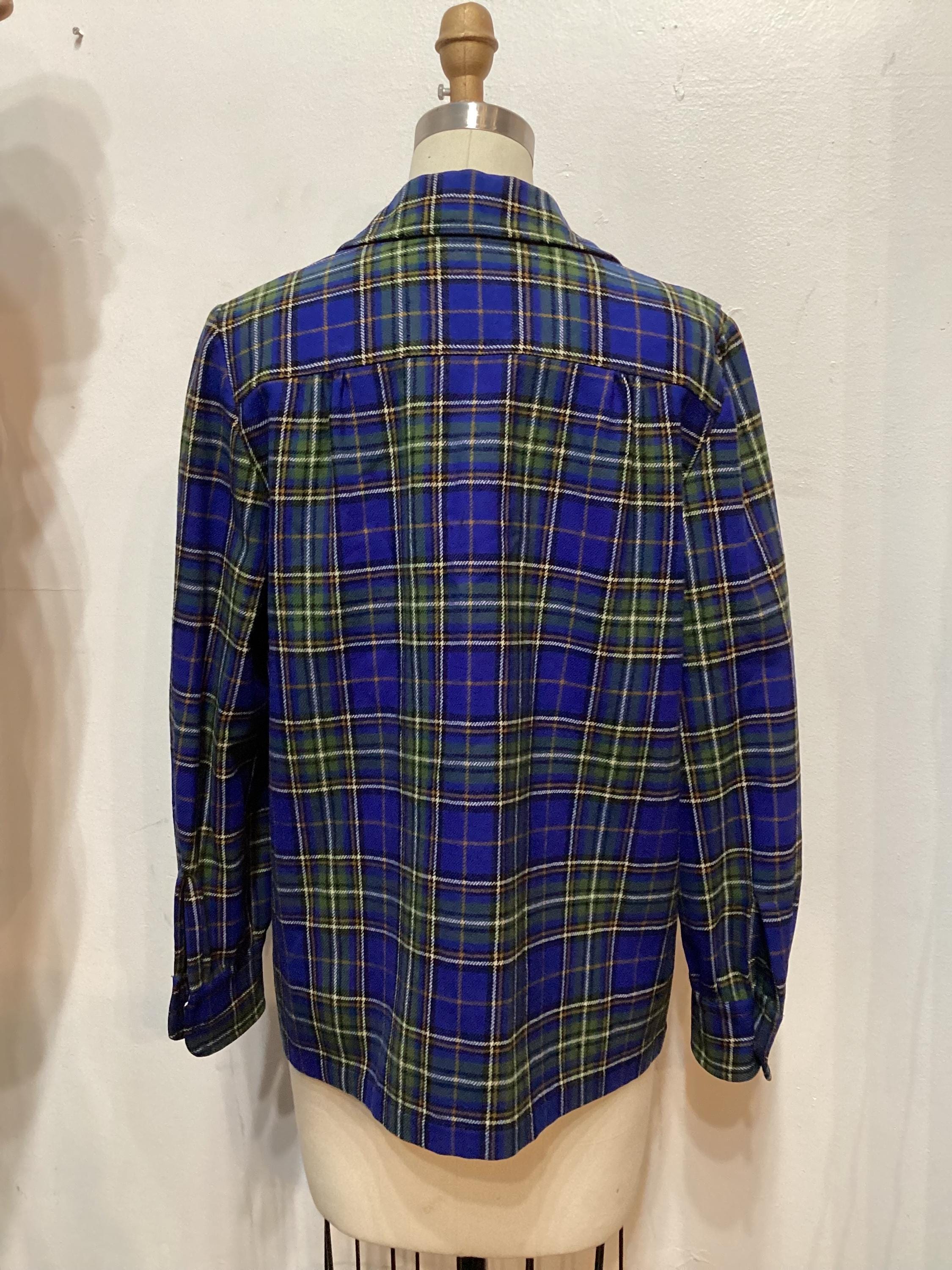 WV032 Vintage 1940's/50's Plaid Wool Women's 49'er Jacket by