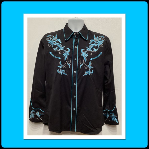 WS004 1950s Vintage Reproduction Embroidered Western Shirt by