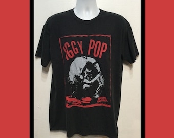 Vintage printed rock T-shirt "Iggy Pop".  Size large (42-44)