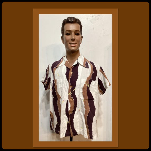 HS431 Vintage Original 1950's Cotton Hawaiian Shirt by Alfred