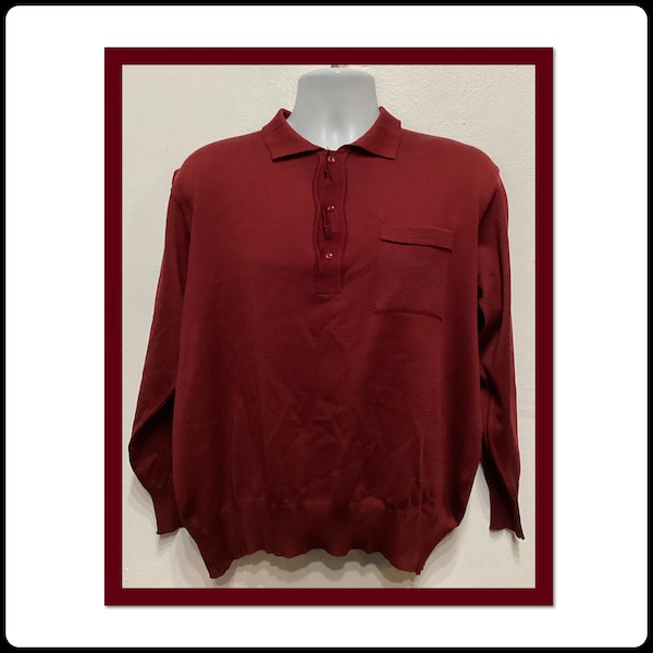 Vintage 1960s/70s long sleeve banlon style knit shirt