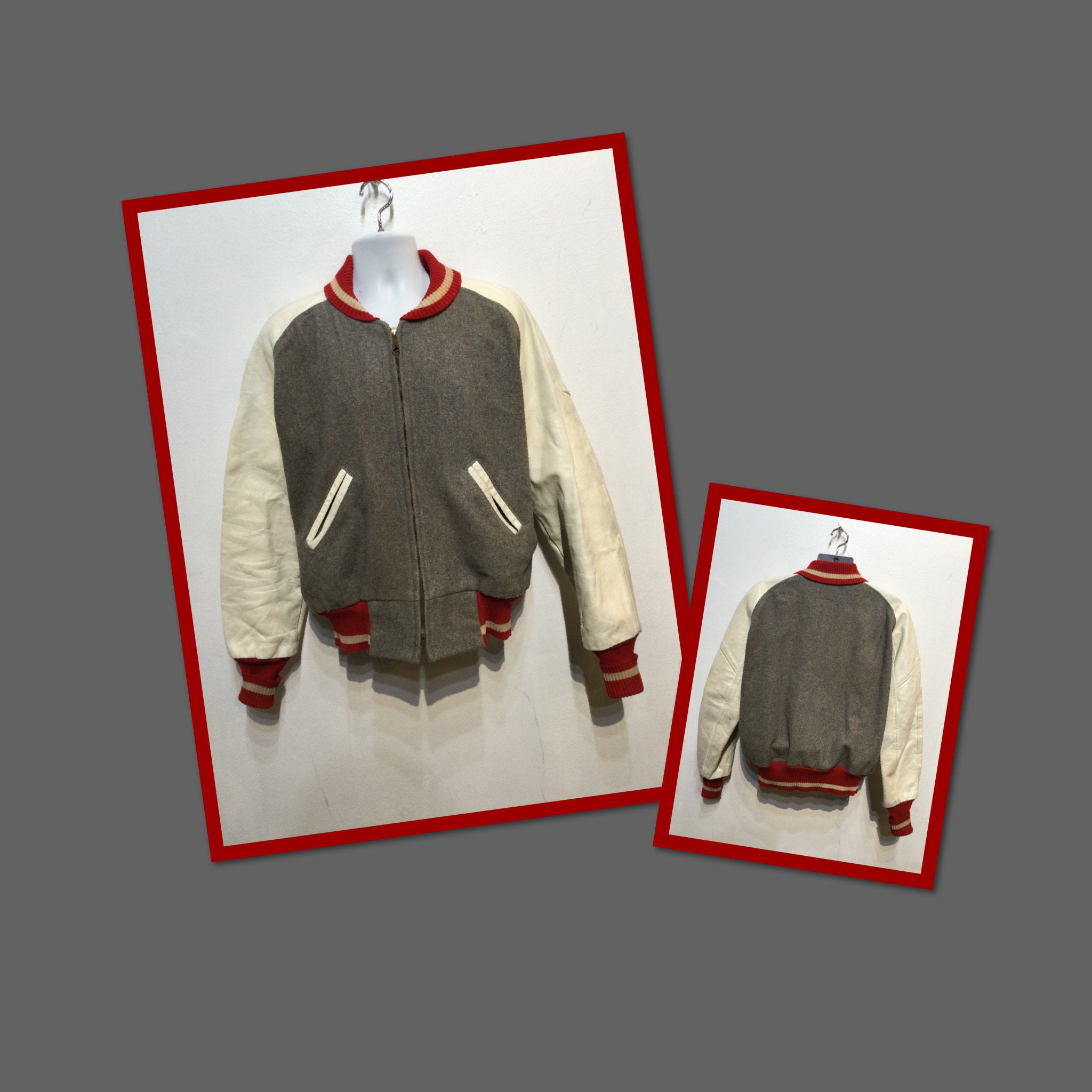 Vintage Varsity Wool Letterman's Sports Jacket by Coleman Knitting Mills Size 44