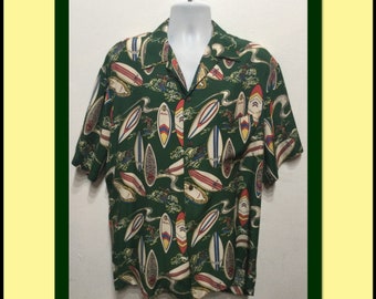 Chemise hawaïenne en rayonne HS056 reproduction vintage des années 1950