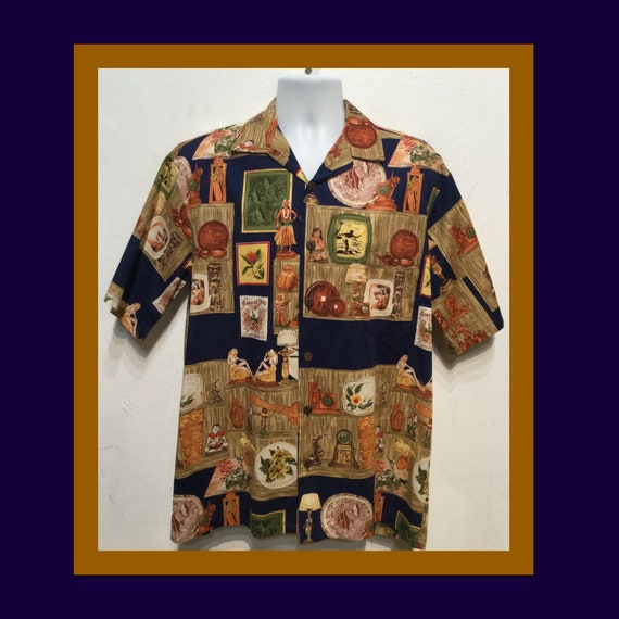 Vintage tiki Hawaiian shirt by The Hawaiian Origi… - image 1