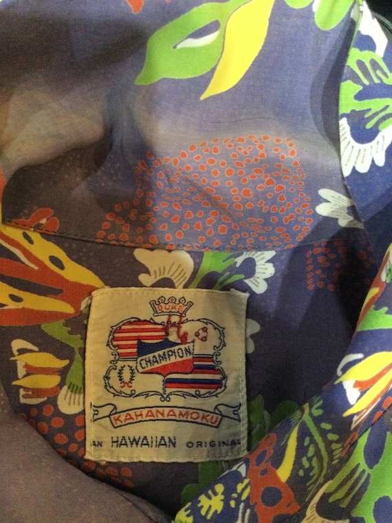 Vintage 1940s rayon Hawaiian shirt by Duke Kahana… - image 2