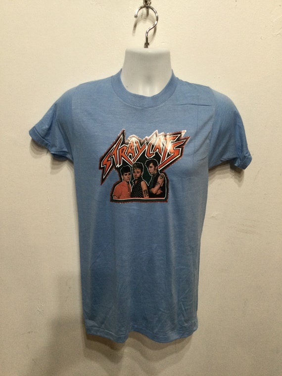 Vintage 1980s decal rock T-shirt "Stray Cats" Siz… - image 7