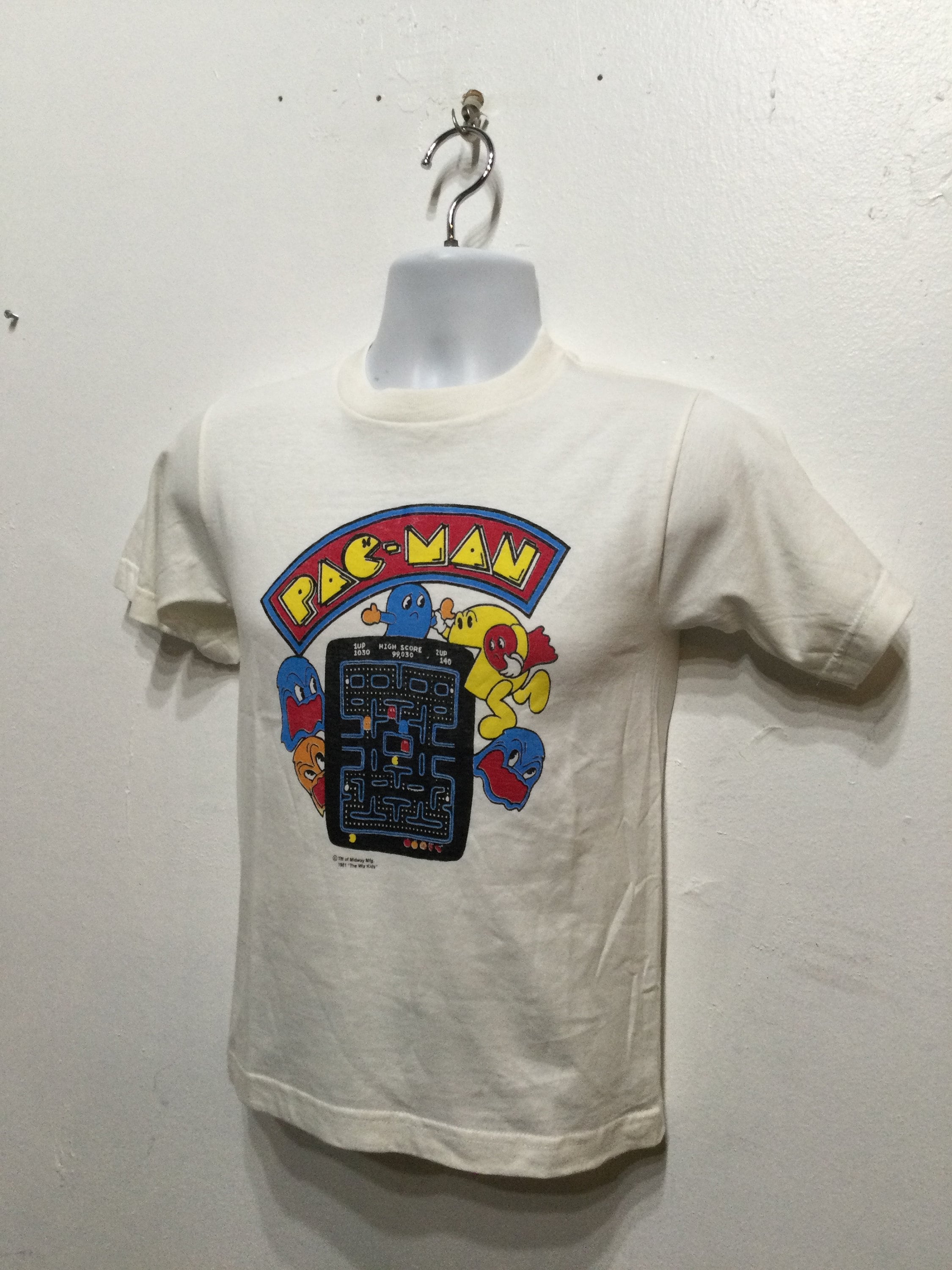 1980年代のヴィンテージオリジナルパックマンTシャツ。サイズはS