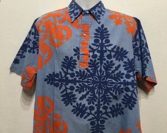 HS222 1960年代ヴィンテージのプルオーバー ティキ ハワイアンシャツ