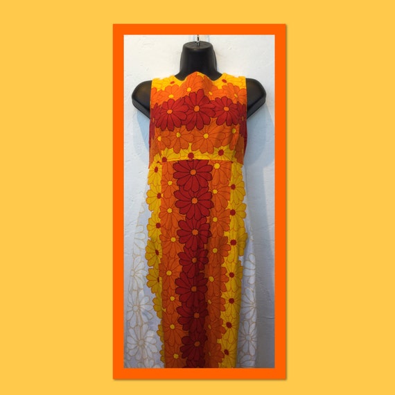 Vintage 1960s/70s tiki hawaiian cotton dress