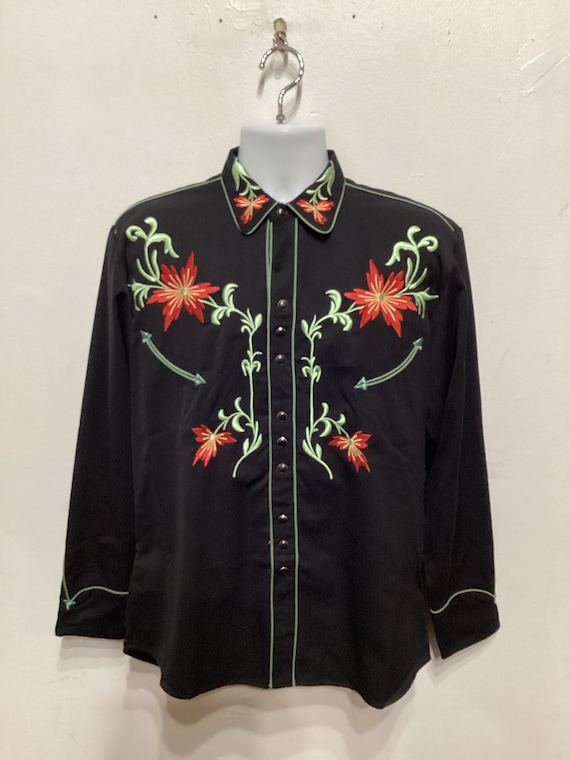 WS007 1950年代のヴィンテージ復刻版 スカリーの刺繍入りウエスタン