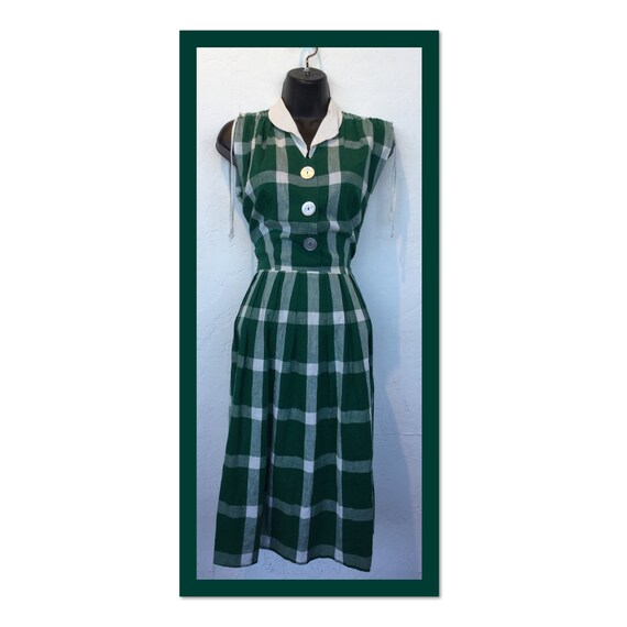 Vintage 1940s/50s plaid day dress