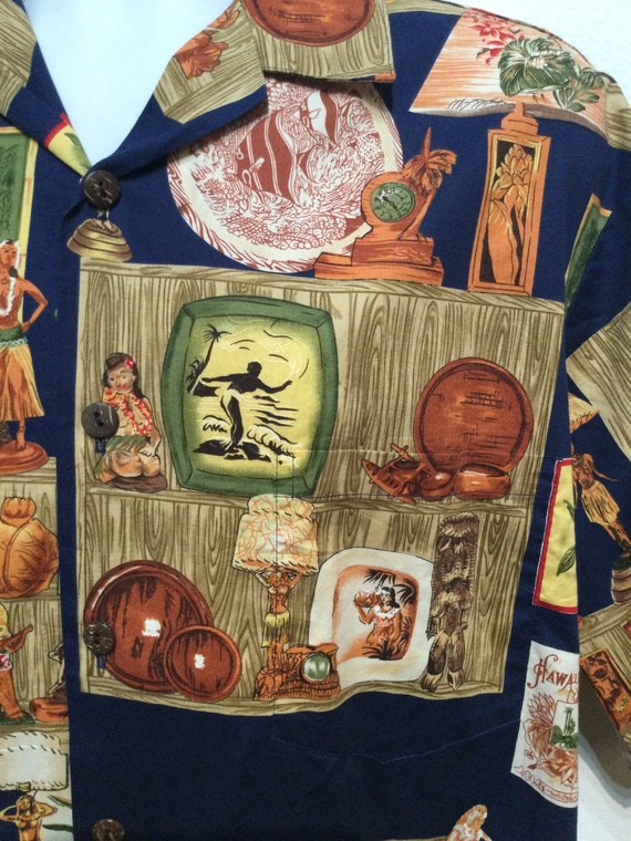 Vintage tiki Hawaiian shirt by The Hawaiian Origi… - image 7