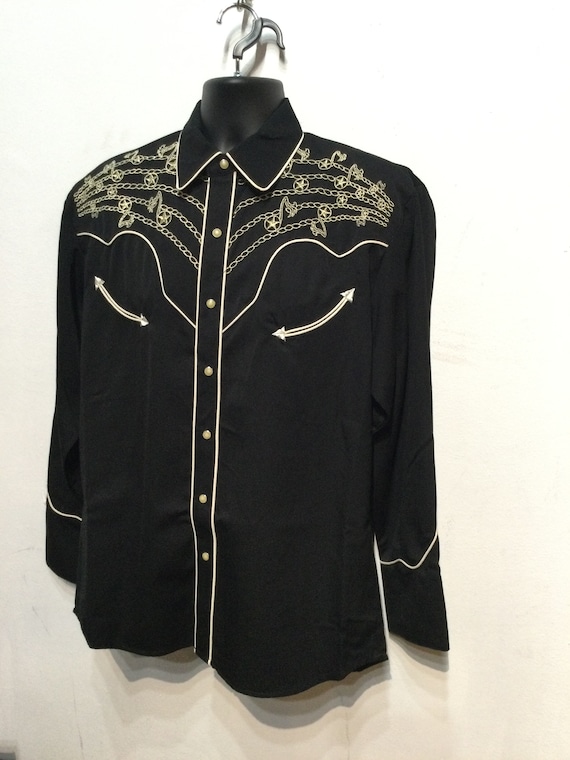 Vintage Reproduction Embroidered Rayon Scully Western Shirt. - Etsy Vintage Reproduction Embroidered Rayon Scully Western Shirt. - Etsy