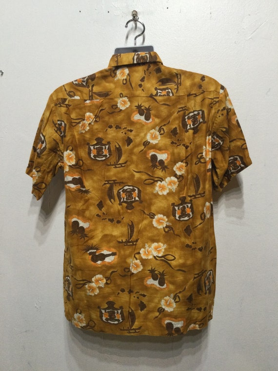 Vintage 1950s/60s tiki cotton Hawaiian shirt by M… - image 4