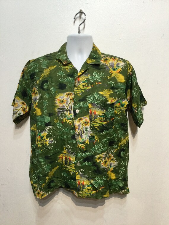 Vintage 1950s rayon Hawaiian shirt - image 9