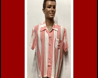 Vintage 1950s Light Pink Rayon Shirt With Top Stitching - Etsy Vintage 1950s Light Pink Rayon Shirt With Top Stitching - Etsy