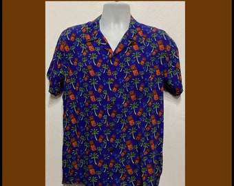 Americana 1950s style rayon atomic / tiki print shirt !!! by Atomik Tiki Size small, medium, large, X large and XX large