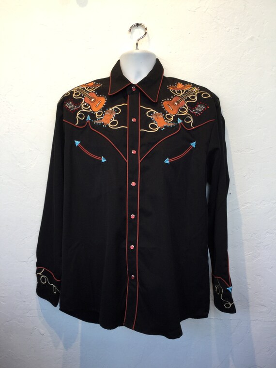 トップス 50s western shirt Mens Vtg 50s Tem-Tex Western Shirt 14 1/2 S Red Striped S/S