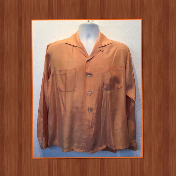 Vintage 1950s fleck acetate shirt. Size large