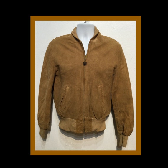 Vintage 1950s suede bomber jacket