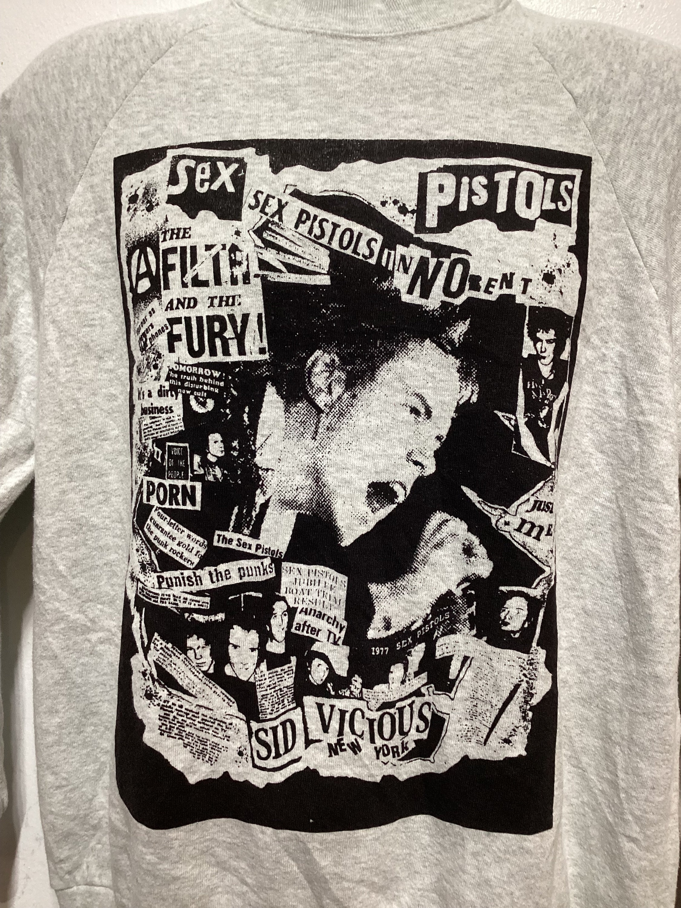 Vintage Printed Punk Rock Sweatshirt- 