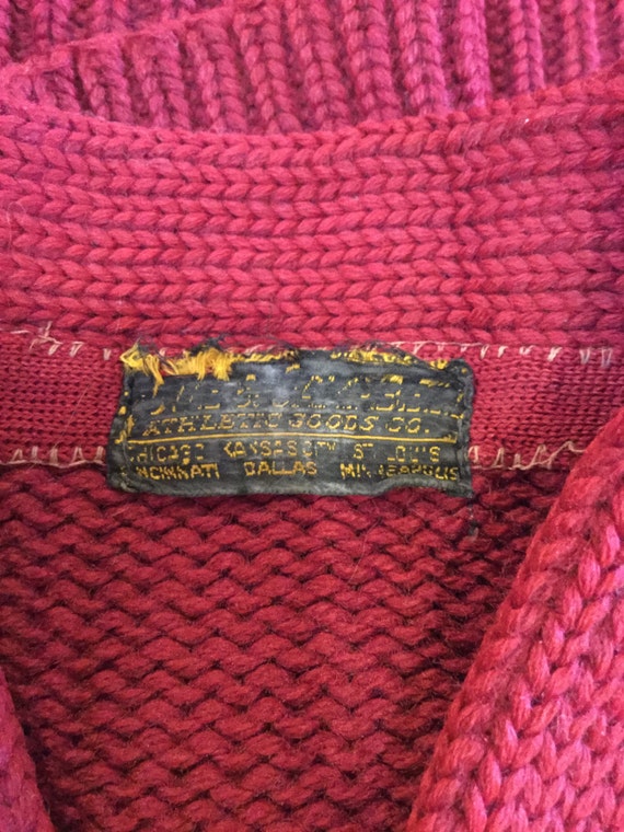 1930s husk wool burgundy letterman sweater - Gem