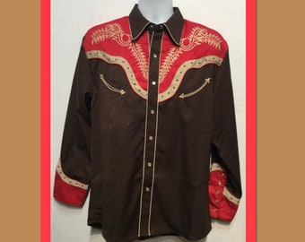 1950s vintage reproduction embroidered western shirt.