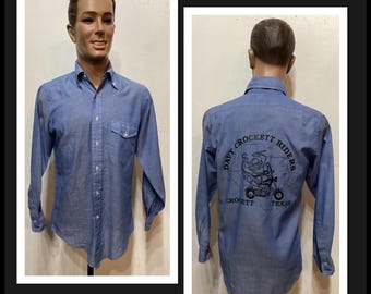 Vintage Shirt, 1940s Work Shirt, 1940s Chambray Shirt, Painter's