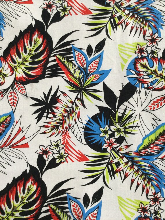 Americana 1950s style rayon atomic / tiki print s… - image 8