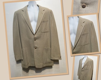 Vintage Early 1950s Beige Wool Sport Jacket Size 44