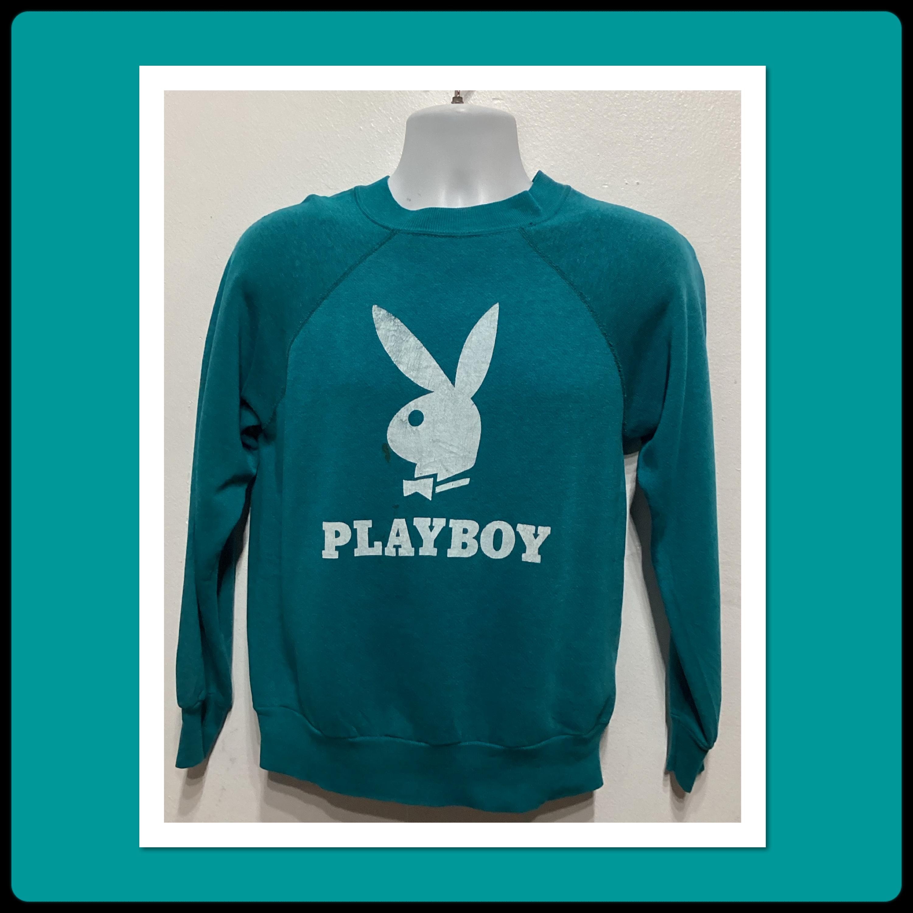 Vintage Printed Novelty Blue Sweatshirt 