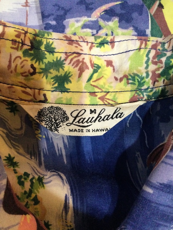 Vintage 1940s/50s crepe rayon Hawaiian shirt by L… - image 2