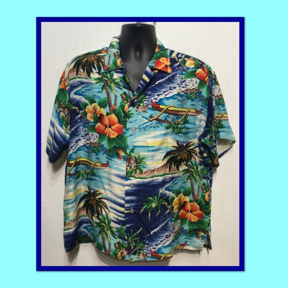 Vintage 1950s Rayon Hawaiian Shirt by 