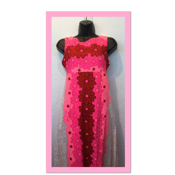 Vintage 1960s/70s tiki Hawaiian cotton dress