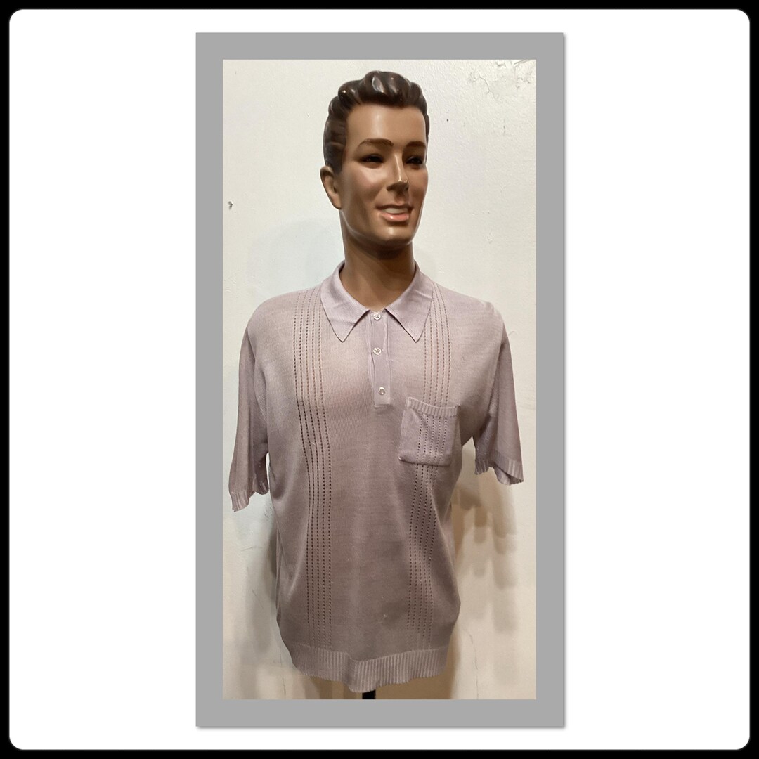 MV144 Vintage 1960's/70's Banlon Style Knit Short Sleeve Shirt - Etsy